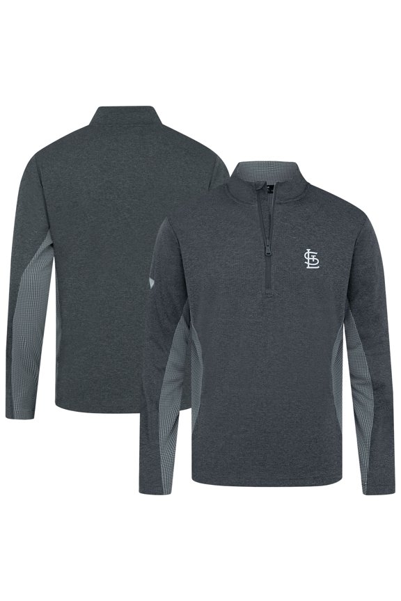 Men's Levelwear Heather Black St. Louis Cardinals Waffle Insignia 2.0 Quarter-Zip Pullover