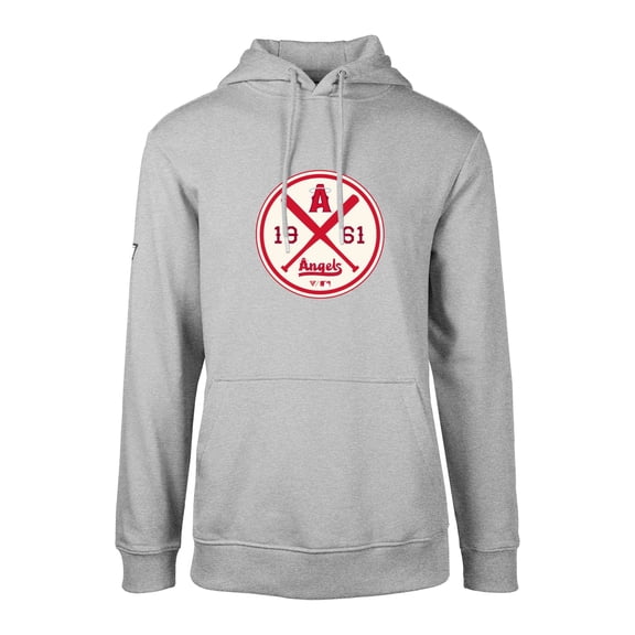 Men's Levelwear  Heather Gray Los Angeles Angels City Connect Podium Strike Pullover Hoodie