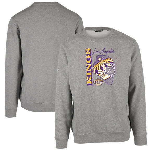 Men's Levelwear Heather Gray Los Angeles Kings Retro Zane Netminder Sweatshirt