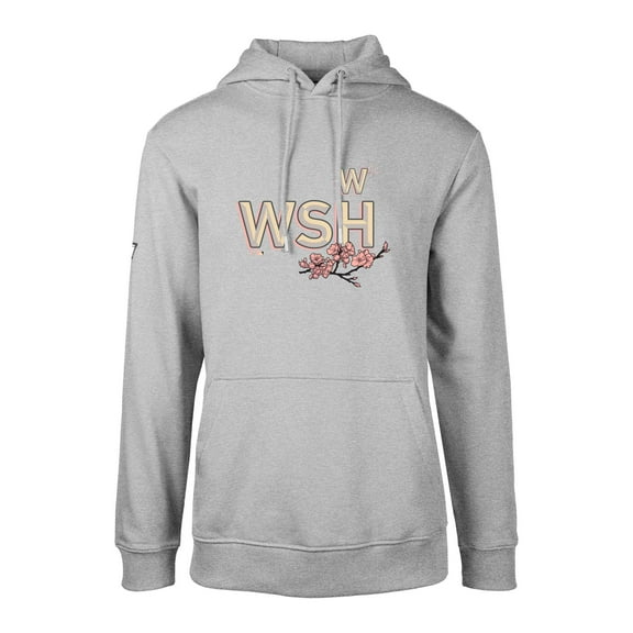 Men's Levelwear Heather Gray Washington Nationals City Connect Podium Core Logo Pullover Hoodie