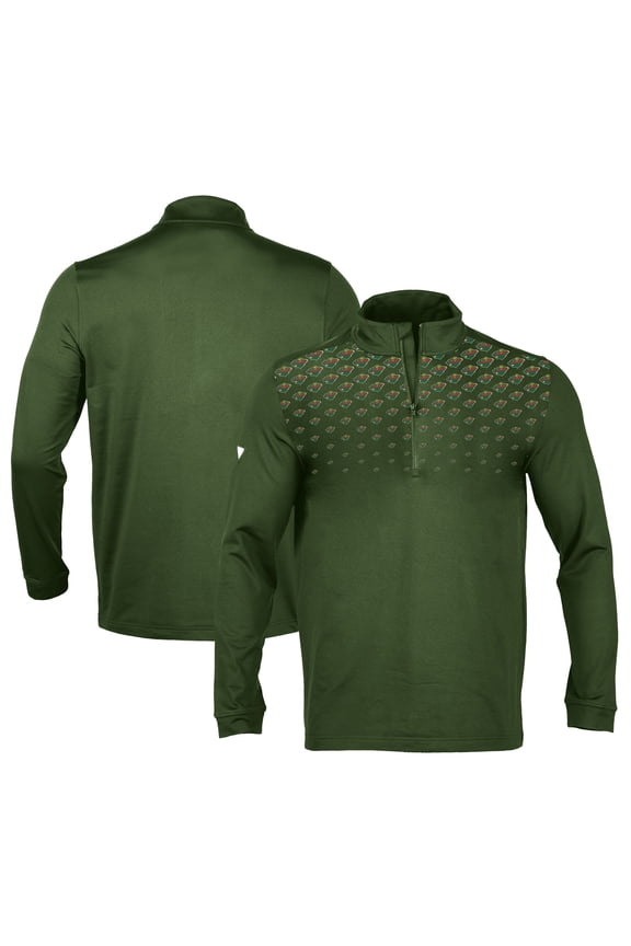 Men's Levelwear Hunter Green Minnesota Wild NHL x PGA Scout Midlayer Quarter-Zip Pullover Top