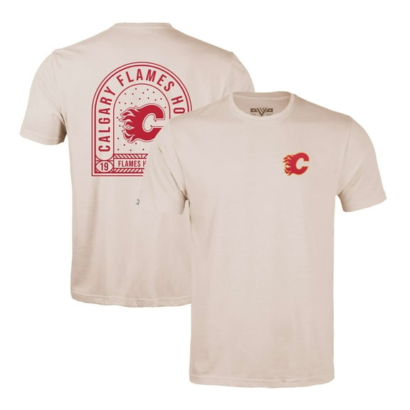 Men's Levelwear Khaki Calgary Flames Richmond Stained Glass T-Shirt