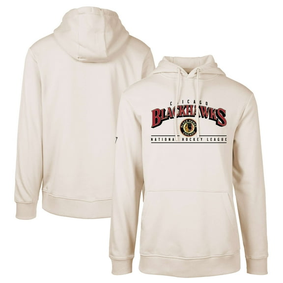 Men's Levelwear Khaki Chicago Blackhawks Retro Podium Spellout Pullover Hoodie