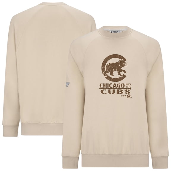 Men's Levelwear Khaki Chicago Cubs 2026 Armed Forces Day Sortie Connect Raglan Sweatshirt