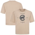 thumbnail image 1 of Men's Levelwear Khaki Chicago Cubs Crossway Oversized Luxe Signature Knit T-Shirt, 1 of 3