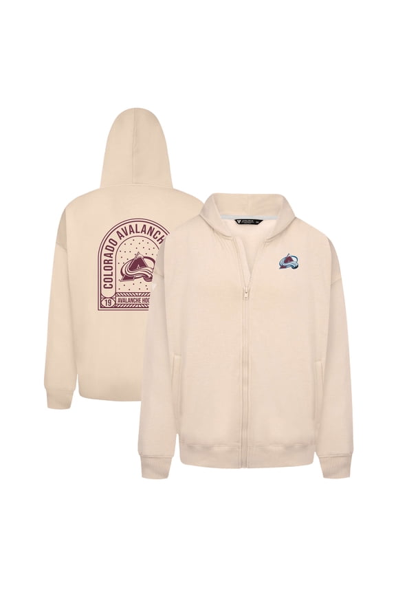 Men's Levelwear Khaki Colorado Avalanche Uphill Stained Glass Full-Zip Hoodie Jacket