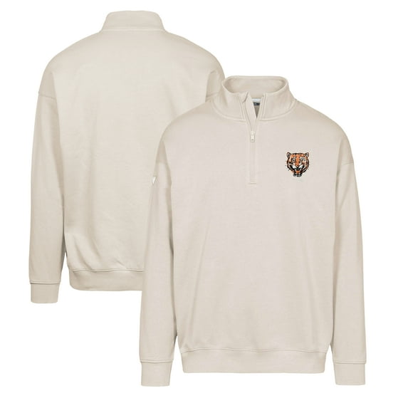 Men's Levelwear Khaki Detroit Tigers Murray Core Logo Quarter-Zip Pullover Top