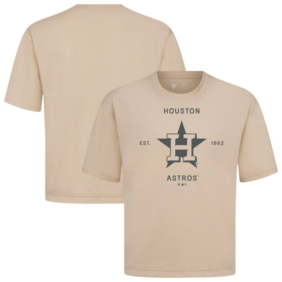 Men's Levelwear Khaki Houston Astros Crossway Oversized Luxe Signature Knit T-Shirt