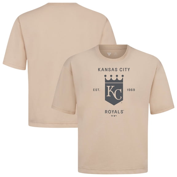 Men's Levelwear Khaki Kansas City Royals Crossway Oversized Luxe Signature Knit T-Shirt