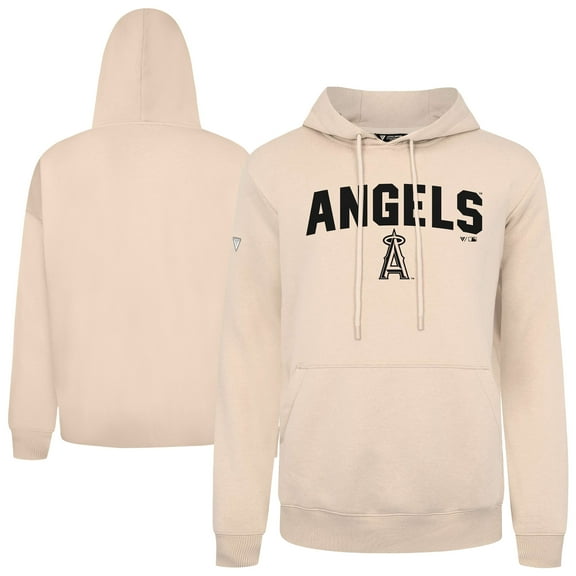 Men's Levelwear Khaki Los Angeles Angels Podium Team Arch Pullover Hoodie