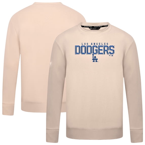 Men's Levelwear Khaki Los Angeles Dodgers Mandate Carve Tri-Blend Sweatshirt