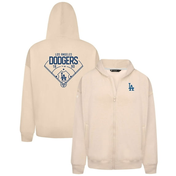 Men's Levelwear Khaki Los Angeles Dodgers Uphill Primary Full-Zip Hoodie