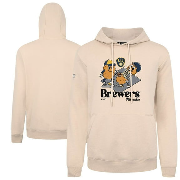 Men's-Levelwear  Khaki Milwaukee Brewers Podium Ballpark Food Pullover Hoodie