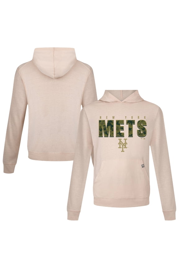 Men's Levelwear  Khaki New York Mets Relay Protect Pullover Hoodie