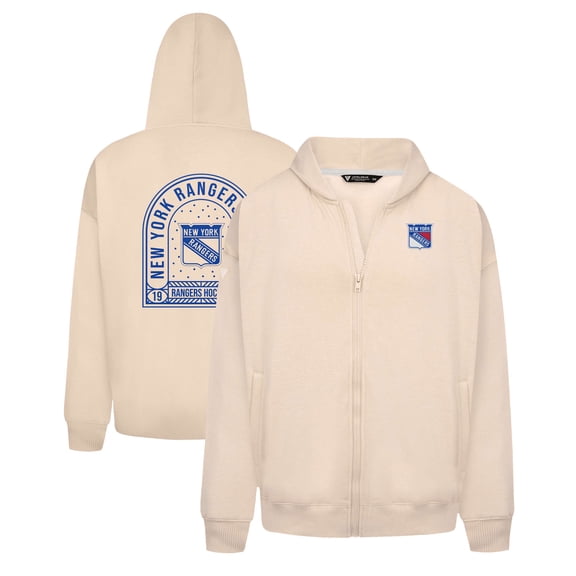 Men's Levelwear Khaki New York Rangers Uphill Stained Glass Full-Zip Hoodie Jacket