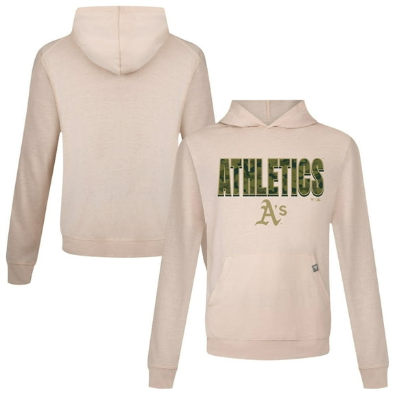 Men's Levelwear Khaki Oakland Athletics Relay Protect Pullover Hoodie