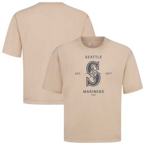 Men's Levelwear Khaki Seattle Mariners Crossway Oversized Luxe Signature Knit T-Shirt