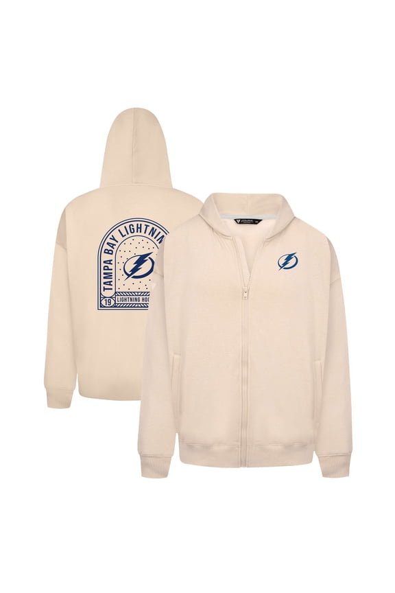 Men's Levelwear Khaki Tampa Bay Lightning Uphill Stained Glass Full-Zip Hoodie Jacket