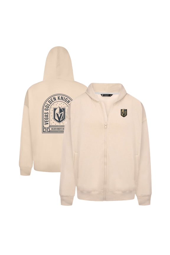 Men's Levelwear Khaki Vegas Golden Knights Uphill Stained Glass Full-Zip Hoodie Jacket