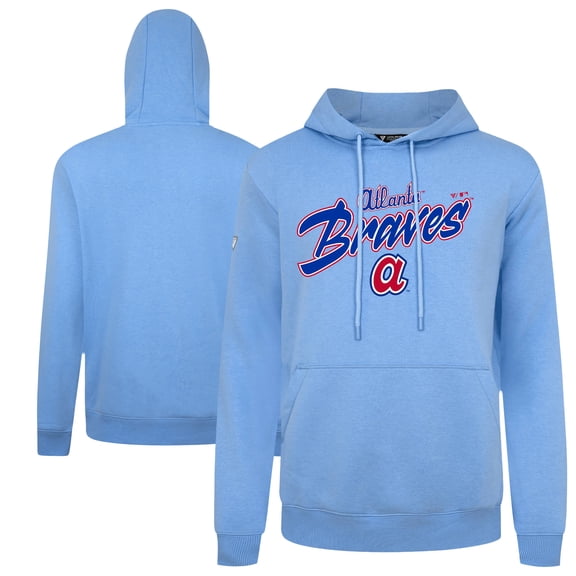 Men's Levelwear Light Blue Atlanta Braves Defiant Podium Pullover Hoodie