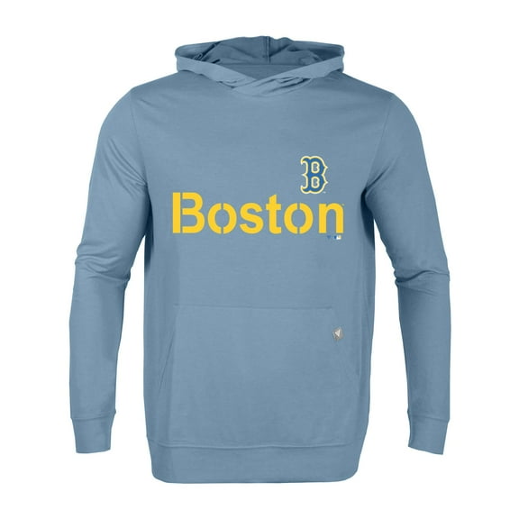 Men's Levelwear Light Blue Boston Red Sox City Connect Relay Core Logo Pullover Hoodie