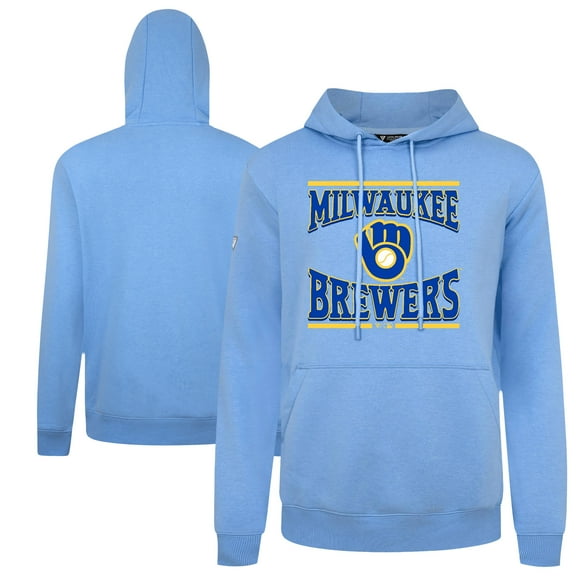 Men's Levelwear Light Blue Milwaukee Brewers Big Brew Podium Pullover Hoodie