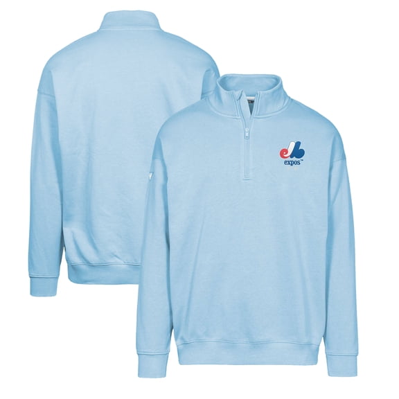 Men's Levelwear Light Blue Montreal Expos Murray Core Logo Quarter-Zip Pullover Top