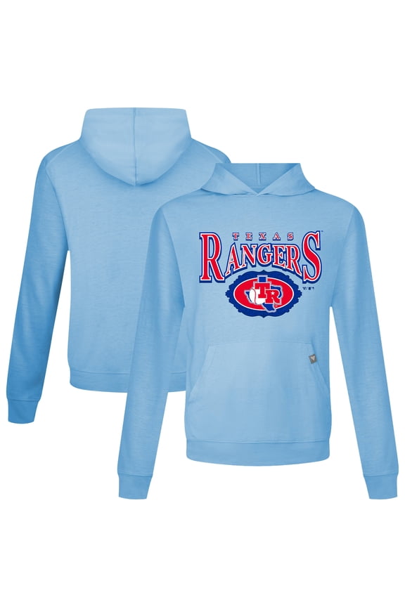 Men's Levelwear Light Blue Texas Rangers Lone Star Relay Pullover Hoodie