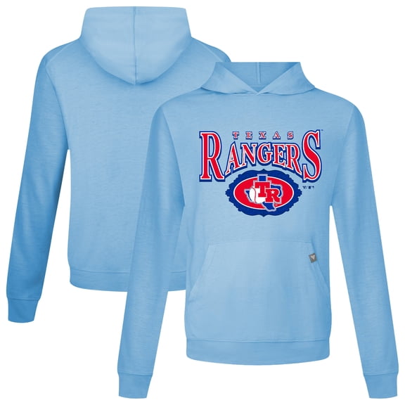 Men's Levelwear Light Blue Texas Rangers Lone Star Relay Pullover Hoodie