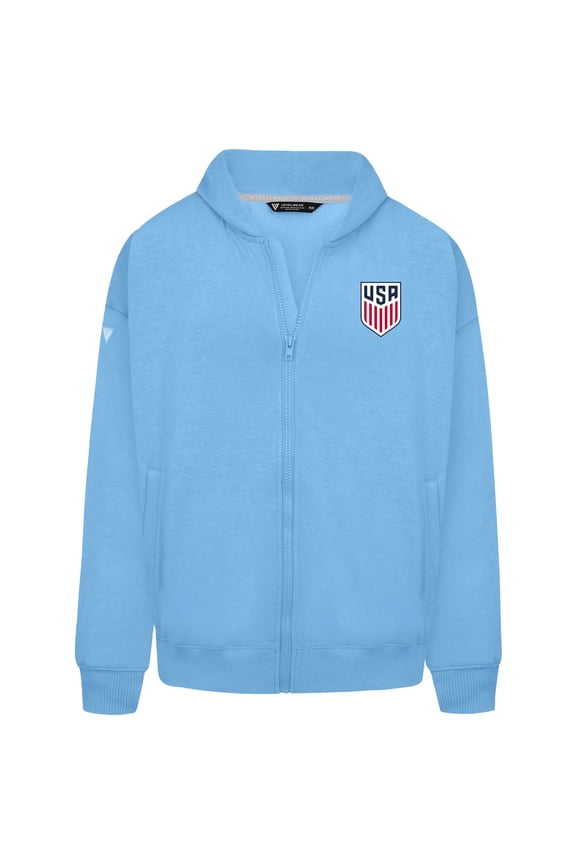 Men's Levelwear Light Blue USMNT Oversized Uphill Full-Zip Hoodie