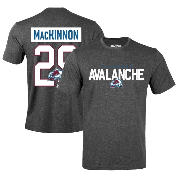 Men's Levelwear Nathan MacKinnon Gray Colorado Avalanche Richmond Name & Number T-Shirt