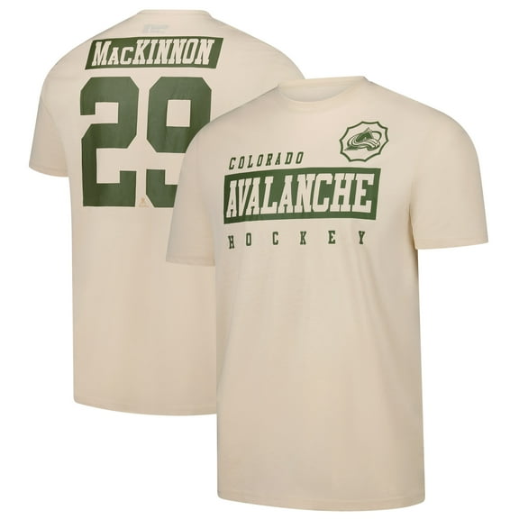 Men's Levelwear Nathan MacKinnon Khaki Colorado Avalanche 2024 NHL Military Appreciation Richmond Delta Player Name &