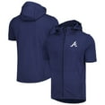 thumbnail image 1 of Men's Levelwear Navy Atlanta Braves Recruit Full-Zip Short Sleeve Hoodie, 1 of 3
