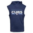 thumbnail image 1 of Men's Levelwear Navy Chicago Cubs City Connect Throttle No Hitter Hoodie Sleeveless T-Shirt, 1 of 1