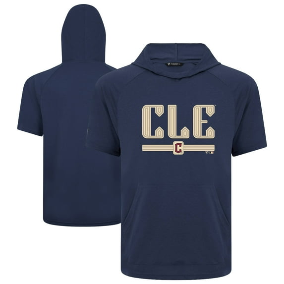 Men's Levelwear Navy Cleveland Guardians City Connect Phase Back Plash Hoodie T-Shirt