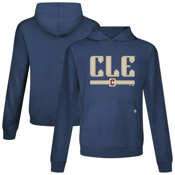 Men's Levelwear Navy Cleveland Guardians City Connect Relay Back Splash Pullover Hoodie