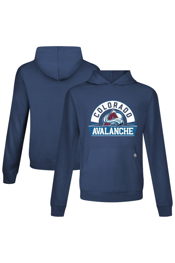 Men's Levelwear Navy Colorado Avalanche Relay Banner Arch Pullover Hoodie