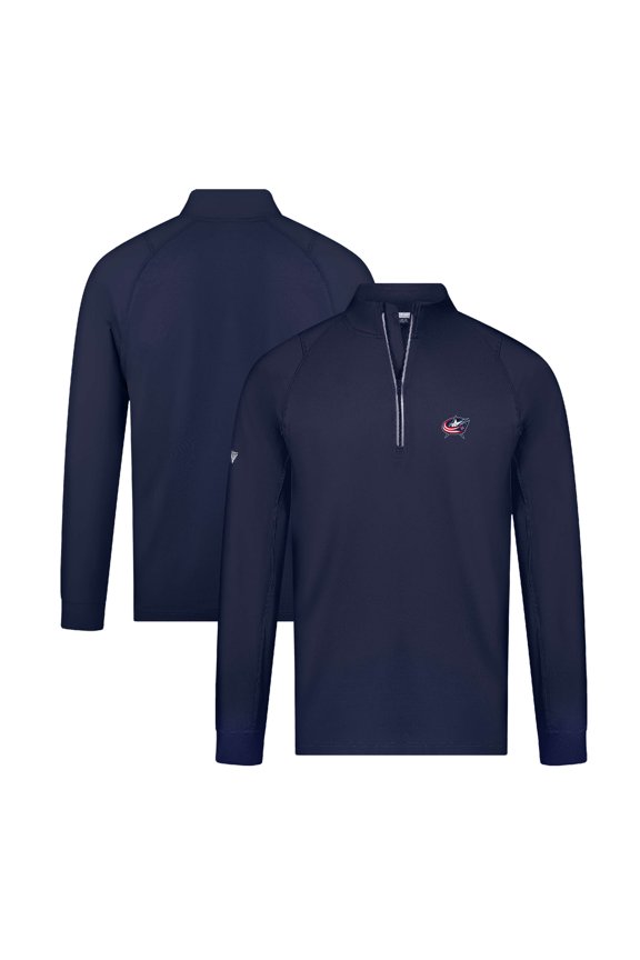 Men's Levelwear Navy Columbus Blue Jackets Theory Insignia Core Quarter-Zip Pullover Top