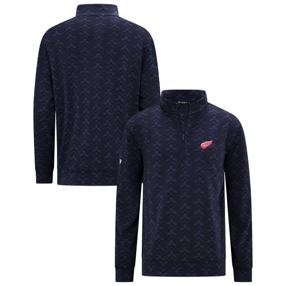 Men's Levelwear Navy Detroit Red Wings Chameleon Quarter-Zip Sweatshirt