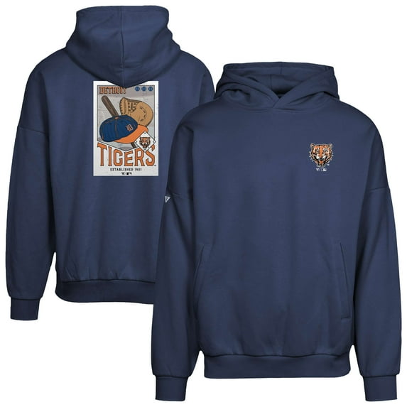 Men's Levelwear Navy Detroit Tigers Contact Pro Card Pullover Hoodie