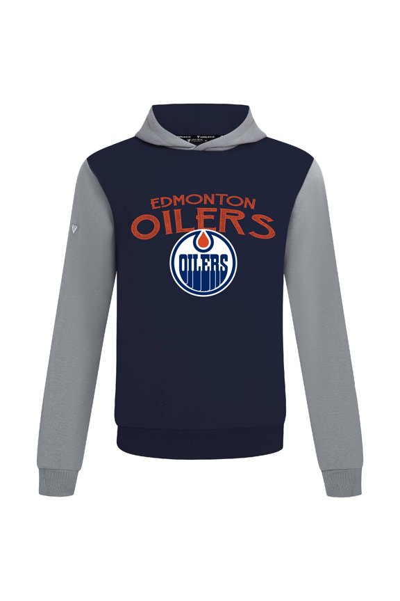 Men's Levelwear Navy/Gray Edmonton Oilers Ultimate Mission Pullover Hoodie