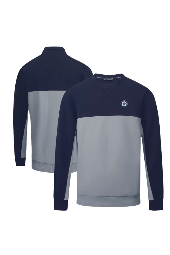 Men's Levelwear Navy/Gray Winnipeg Jets Legacy Pullover Sweatshirt