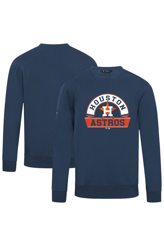 Men's Levelwear Navy Houston Astros Zane Banner Arch Sweatshirt