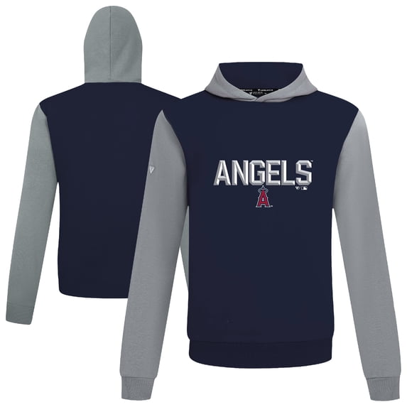Men's Levelwear Navy Los Angeles Angels Throwback Carve Ultimate Hoodie