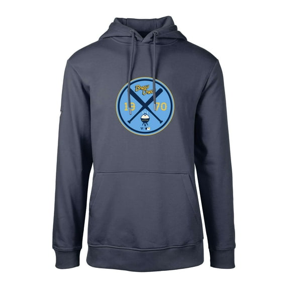 Men's Levelwear Navy Milwaukee Brewers City Connect Podium Strike Pullover Hoodie