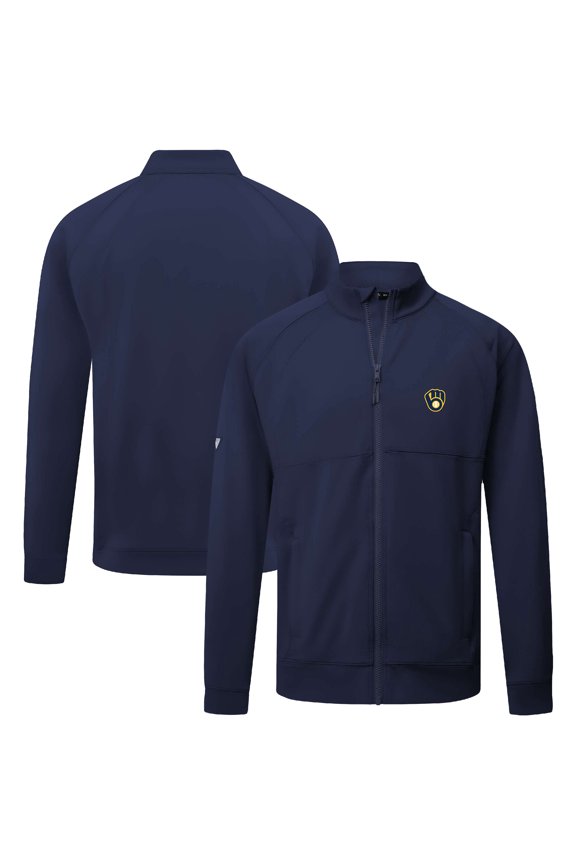 Men's Levelwear Navy Milwaukee Brewers Form Insignia Full-Zip Jacket