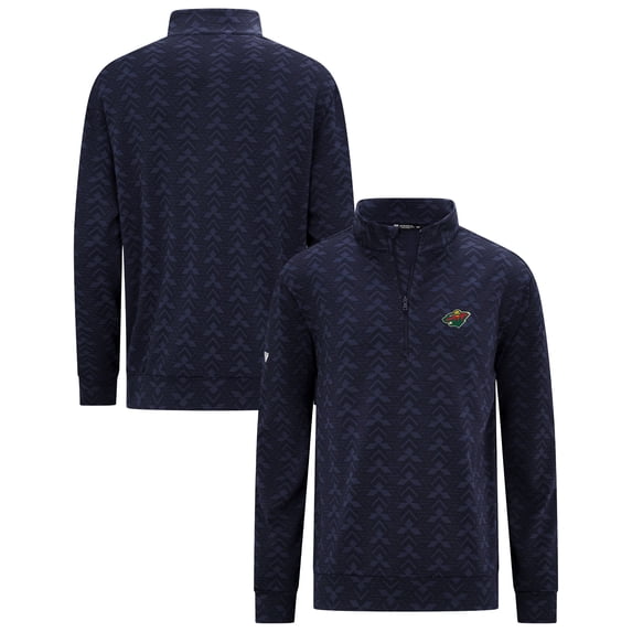 Men's Levelwear Navy Minnesota Wild Chameleon Quarter-Zip Sweatshirt