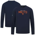 thumbnail image 1 of Men's Levelwear  Navy New York Mets Mandate Carve Tri-Blend Sweatshirt, 1 of 3
