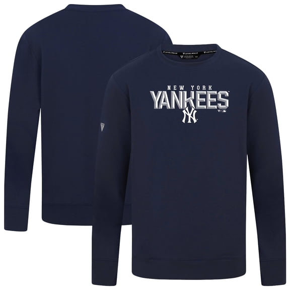 Men's Levelwear  Navy New York Yankees Mandate Carve Tri-Blend Sweatshirt