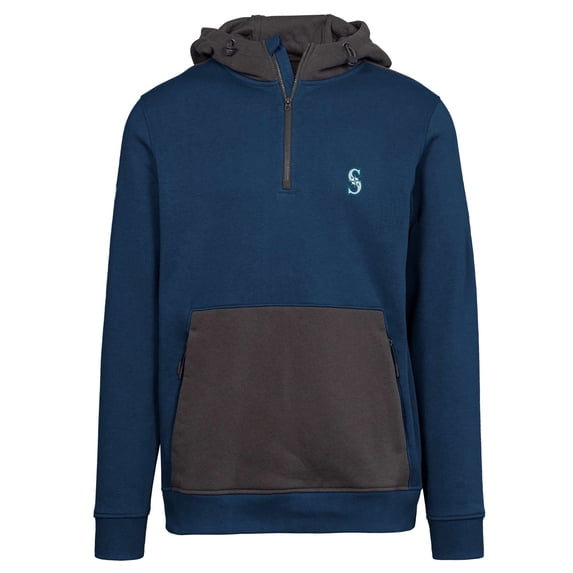 Men's Levelwear Navy Seattle Mariners Chicane Insignia Quarter-Zip Hoodie